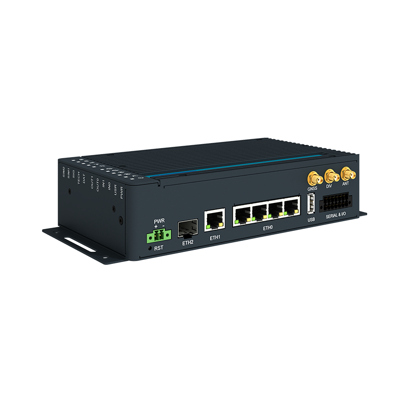 ICR-4400, GLOBAL, 5x Ethernet, 1x RS232, 1x RS485, CAN, PoE PSE+, SFP, USB, SD, Without Accessories